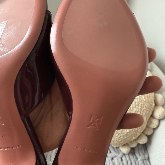 Amina Muaddi Burgundy Heels - Picture 10 of 12